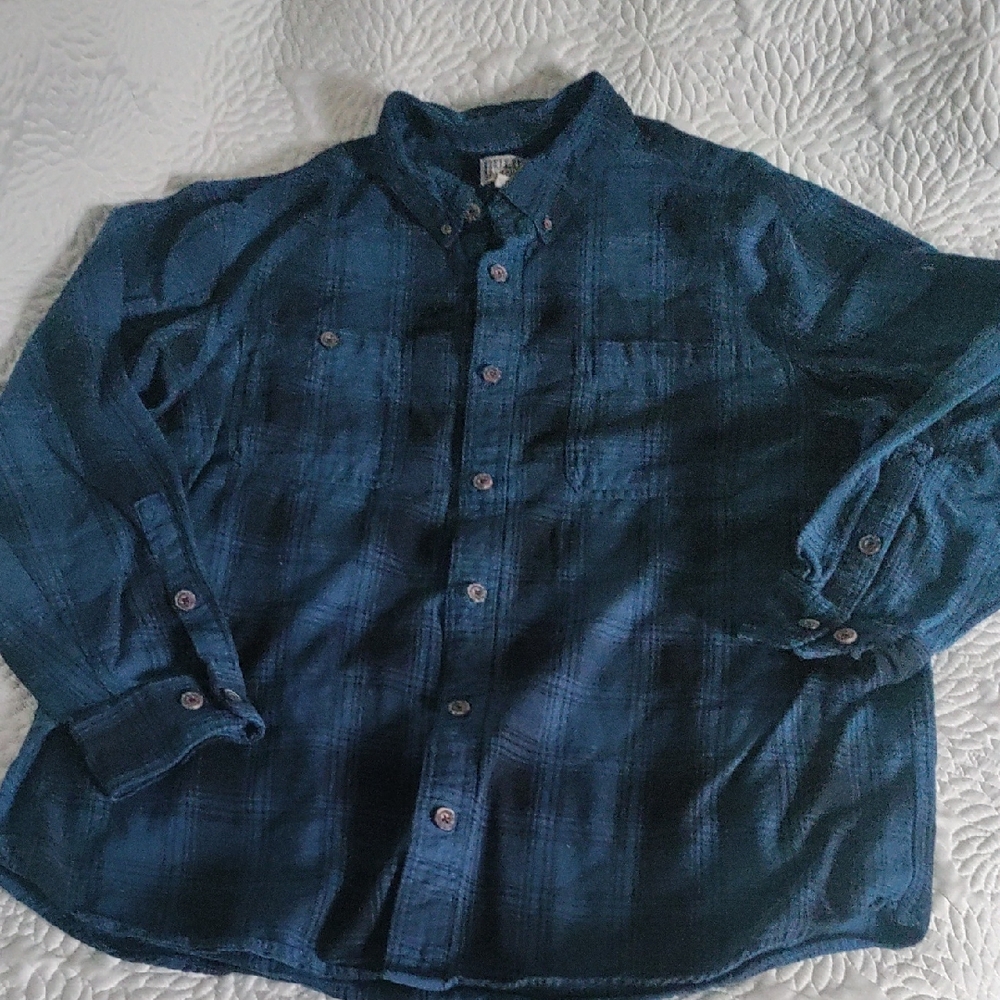 Duluth Trading Co Plaid Flannel Free Swingin' Button Shirt Men's XL